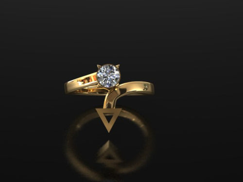 Custom made jewellery. Diamond ring in gold.