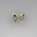 Earrings with heart and arrow design in 10 karat gold