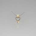 Gold necklace with heart and arrow design in 10 karat yellow gold
