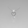 Silver necklace with heart and arrow design in Sterling Silver