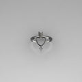 Heart and arrow ring in sterling silver