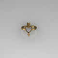 Heart and arrow ring in 10 karat yellow gold